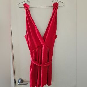 Express Red Sleeveless Romper